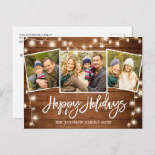 Carte Postale Noël moderne Rustic 3 PHOTO Salutation Holiday (Devant / Derrière)