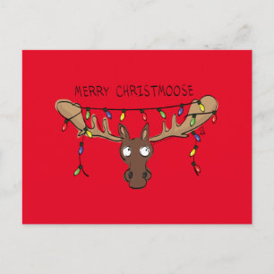 Carte Postale Noël Moose mignonne drôle animal de vacances