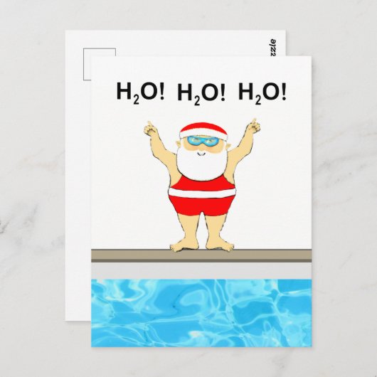 Carte Postale Noël natation (Devant / Derrière)