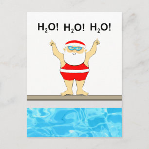 Carte Postale Noël natation