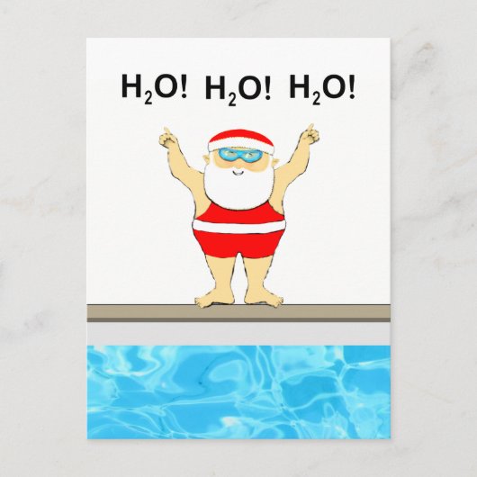 Carte Postale Noël natation (Devant)