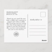 Carte Postale Noël neige Merci de vacances corporatives (Dos)