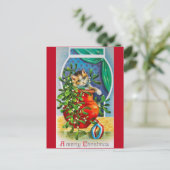 Carte Postale Noël, Noel Kitten (Debout devant)