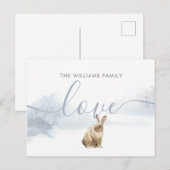 Carte Postale Noël Nom de famille Hivernal Ours de bois (Devant / Derrière)