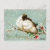 Carte Postale Noël oiseaux vintage joyeux rétro (Dos)