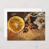 Carte Postale Noël orange cannelle (Devant / Derrière)