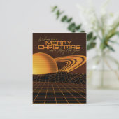 Carte Postale Noël Orange Retrowave (Debout devant)