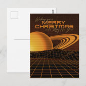 Carte Postale Noël Orange Retrowave (Devant / Derrière)