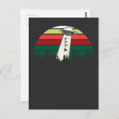 Carte Postale Noël Père Noël Alien enlèvement UFO Retro (Devant / Derrière)