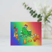 Carte postale Noël Père Noël Frog Joyeux Noël (Debout devant)