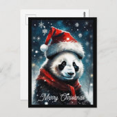 Carte Postale Noël père Noël Panda (Devant / Derrière)