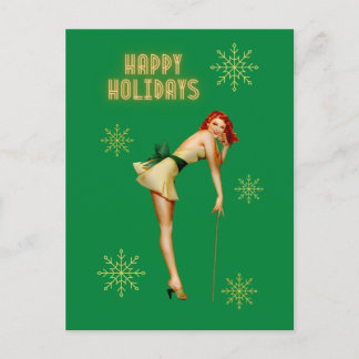 Carte Postale Noël Pinup Vintage