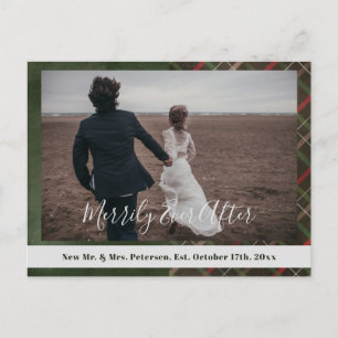 Carte Postale Noël plaid Merrily Ever Après la photo merci