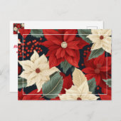 Carte Postale Noël Poinsettia (Devant / Derrière)