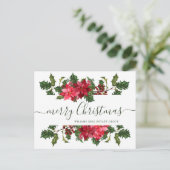 Carte Postale Noël Poinsettia Fête Salutation d'entreprise (Debout devant)