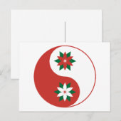 Carte Postale Noël Poinsettia Yin Yang (Devant / Derrière)