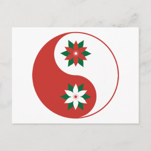 Carte Postale Noël Poinsettia Yin Yang