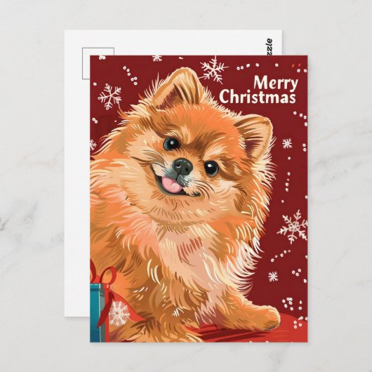 Carte Postale Noël Poméran (Devant / Derrière)