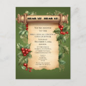 Carte Postale Noël Potluck Dîner Old World Scroll Invitat (Devant)