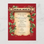 Carte Postale Noël Potluck Dîner Old World Scroll Invitat (Devant)