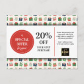 Carte Postale Noël Présente Coupon sur mesure Remise (Devant)