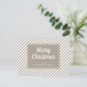 Carte Postale Noël rayé taupe moderne (Debout devant)