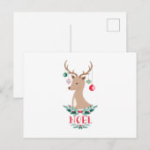 Carte Postale Noel Reindeer (Devant / Derrière)