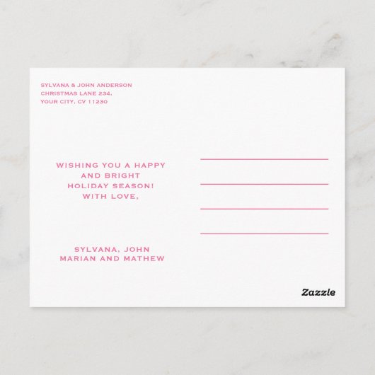 CARTE POSTALE NOËL ROSE NUTCRACKERS (Dos)