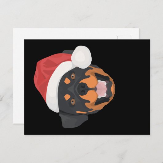 Carte Postale Noël Rottweiler (Devant / Derrière)