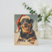 Carte Postale Noël Rottweiler (Debout devant)