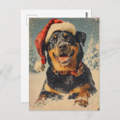 Carte Postale Noël Rottweiler (Devant / Derrière)