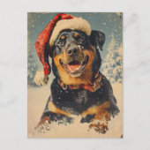 Carte Postale Noël Rottweiler (Devant)