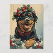 Carte Postale Noël Rottweiler (Devant)