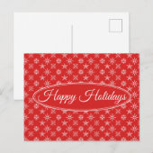 Carte Postale Noël Rouge Blanc Élégant Vacances (Devant / Derrière)