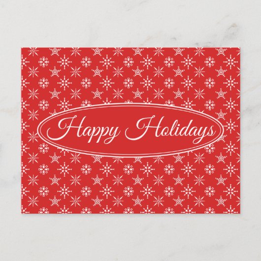 Carte Postale Noël Rouge Blanc Élégant Vacances (Devant)