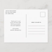 Carte Postale Noël Ruban Rouge et Or Festif Merci (Dos)