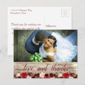 Carte Postale Noël Russe Boho Bourgogne Gold Merci photo (Devant / Derrière)