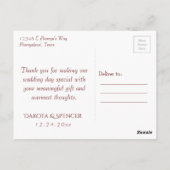 Carte Postale Noël Russe Boho Bourgogne Gold Merci photo (Dos)