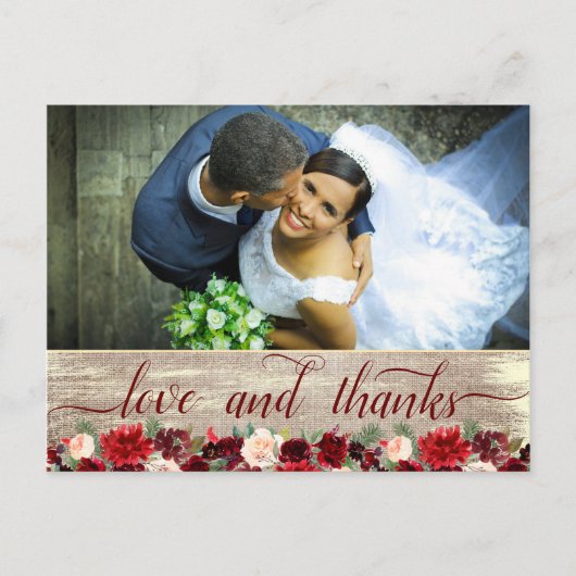 Carte Postale Noël Russe Boho Bourgogne Gold Merci photo (Devant)