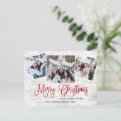 Carte Postale Noël Rustic Birch 3 PHOTO Salutation Holiday (Debout devant)