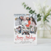 Carte Postale Noël Rustic Birch 4 PHOTO Salutation Holiday (Debout devant)