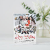 Carte Postale Noël Rustic Birch 4 PHOTO Salutation Holiday (Debout devant)