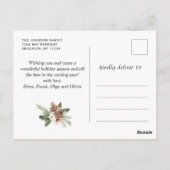 Carte Postale Noël Rustic Wood 4 PHOTO Salutation Holiday (Dos)