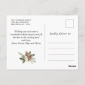 Carte Postale Noël Rustic Wood 4 PHOTO Salutation Holiday (Dos)