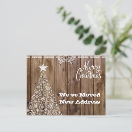 Carte Postale Noël rustique Faire-part mobile (Debout devant)