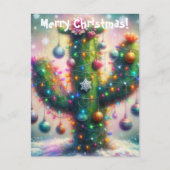 Carte Postale Noël Saguaro Cactus Whimsical Snowflakes (Devant)