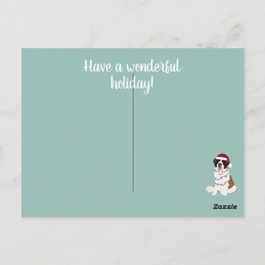 Carte Postale Noël Saint Bernard (Dos)