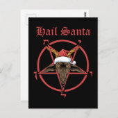 Carte Postale Noël Salut Santa Satanisme Bouc Satan Baphomet (Devant / Derrière)