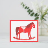 Carte Postale Noël scandinave Cheval Rocking (Debout devant)