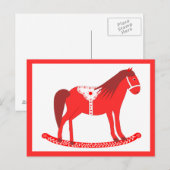 Carte Postale Noël scandinave Cheval Rocking (Devant / Derrière)